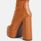 Beamer Faux Leather High Heeled Ankle Boots