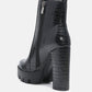 Beatriz Croc Print Block Heel Ankle Boots