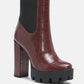 Beatriz Croc Print Block Heel Ankle Boots