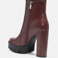 Beatriz Croc Print Block Heel Ankle Boots
