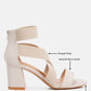 Benicia Elastic Strappy Block Heel Sandals