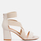 Benicia Elastic Strappy Block Heel Sandals