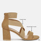 Benicia Elastic Strappy Block Heel Sandals