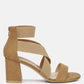 Benicia Elastic Strappy Block Heel Sandals