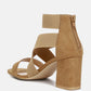 Benicia Elastic Strappy Block Heel Sandals