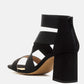 Benicia Elastic Strappy Block Heel Sandals