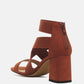 Benicia Elastic Strappy Block Heel Sandals