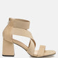 Benicia Elastic Strappy Block Heel Sandals