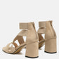 Benicia Elastic Strappy Block Heel Sandals