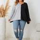 Honey Contrast Notched Neck T-Shirt