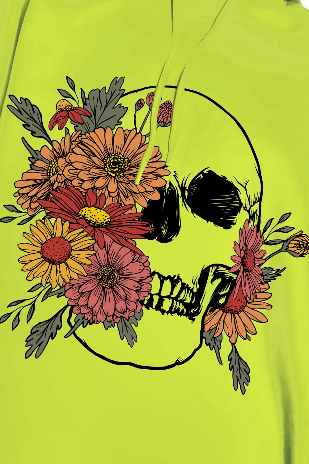 “Floral Skull” Graphic Hoodie
