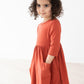 Pumpkin Spice 3/4 Sleeve Pocket Twirl Dress