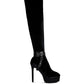 Bison High Heeled Long Velvet Boots