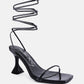 Biten Berry Spool Heel Lace Up Sandals