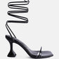 Biten Berry Spool Heel Lace Up Sandals