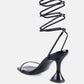 Biten Berry Spool Heel Lace Up Sandals