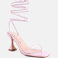 Biten Berry Spool Heel Lace Up Sandals