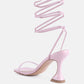 Biten Berry Spool Heel Lace Up Sandals