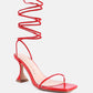 Biten Berry Spool Heel Lace Up Sandals
