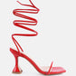 Biten Berry Spool Heel Lace Up Sandals