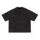 Heavyweight Waffle-Texture Washed Cropped Boxy T-Shirt (250GSM)