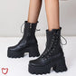 “Combatties” PU Leather Boots