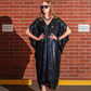 Black Sequin Caftan Kaftan Dress