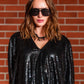 Black Sequin Caftan Kaftan Dress