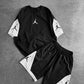 Black & White Jordan-Inspired Two Piece Set – Men’s Casual Sportswear Outfit
