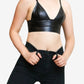 Nude Shade Faux Leather Bralette