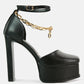 Blackpearl Faux Leather High Heeled Platform Sandals