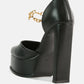 Blackpearl Faux Leather High Heeled Platform Sandals