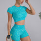 Blaire Sport Two Piece Crop Top And High Waist Short Yoga Set