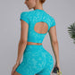 Blaire Sport Two Piece Crop Top And High Waist Short Yoga Set