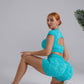 Blaire Sport Two Piece Crop Top And High Waist Short Yoga Set