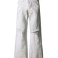 IVORY DISTRESSED BOOTCUT DENIM