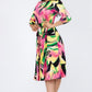 Brushed Print Midi Dress