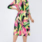 Brushed Print Midi Dress