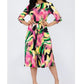 Brushed Print Midi Dress