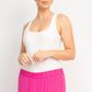 Built In Bra Double Layered Bodysuit - Backless Sleeveless Scoop Neck for Effortless Style