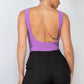 Built In Bra Double Layered Bodysuit - Backless Sleeveless Scoop Neck for Effortless Style