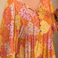 Floral Tie Neck Balloon Sleeve Romper