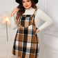 Honey Plaid Wide Strap Overall Dress