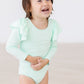 Pastel Green L/S Flutter Sleeve Leotard