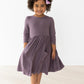 Vintage Violet 3/4 Sleeve Pocket Twirl Dress