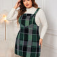 Honey Plaid Wide Strap Overall Dress