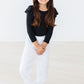 Black L/S Flutter Sleeve Leotard