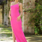 Cameron One Shoulder Gown - Hot Pink Bodycon Dress