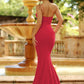 Cameron One Shoulder Gown - Red Bodycon Dress