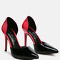 Candy Cane Patent Faux Leather High Heel Pumps